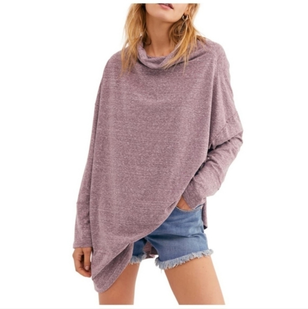 We The Free Mulberry Bella Vista Thermal Tunic Top Women's XS Mock Neck Sweater